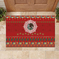 Mexico Merry Christmas Rubber Doormat Mexican Cultural Emblem Xmas Style - Wonder Print Shop