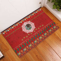Mexico Merry Christmas Rubber Doormat Mexican Cultural Emblem Xmas Style - Wonder Print Shop