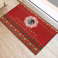 Mexico Merry Christmas Rubber Doormat Mexican Cultural Emblem Xmas Style - Wonder Print Shop