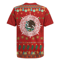Mexico Merry Christmas Rugby Jersey Mexican Cultural Emblem Xmas Style - Wonder Print Shop