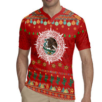 Mexico Merry Christmas Rugby Jersey Mexican Cultural Emblem Xmas Style - Wonder Print Shop