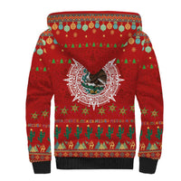 Mexico Merry Christmas Sherpa Hoodie Mexican Cultural Emblem Xmas Style - Wonder Print Shop