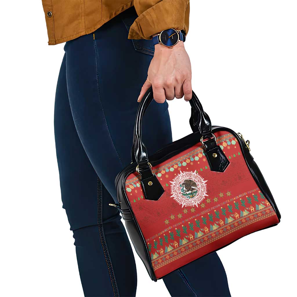 Mexico Merry Christmas Shoulder Handbag Mexican Cultural Emblem Xmas Style - Wonder Print Shop