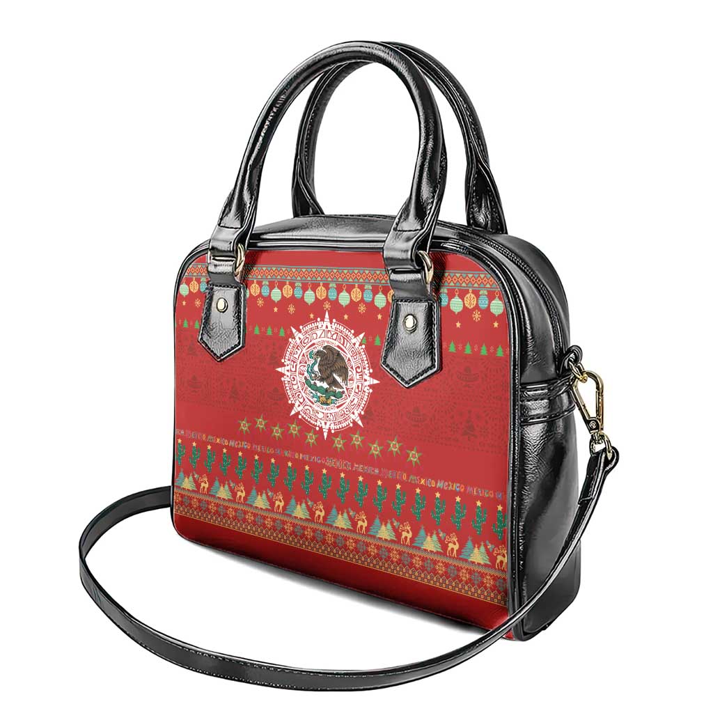 Mexico Merry Christmas Shoulder Handbag Mexican Cultural Emblem Xmas Style - Wonder Print Shop