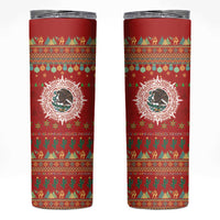 Mexico Merry Christmas Skinny Tumbler Mexican Cultural Emblem Xmas Style - Wonder Print Shop