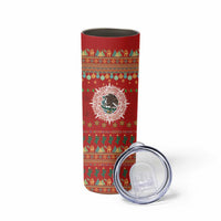 Mexico Merry Christmas Skinny Tumbler Mexican Cultural Emblem Xmas Style - Wonder Print Shop
