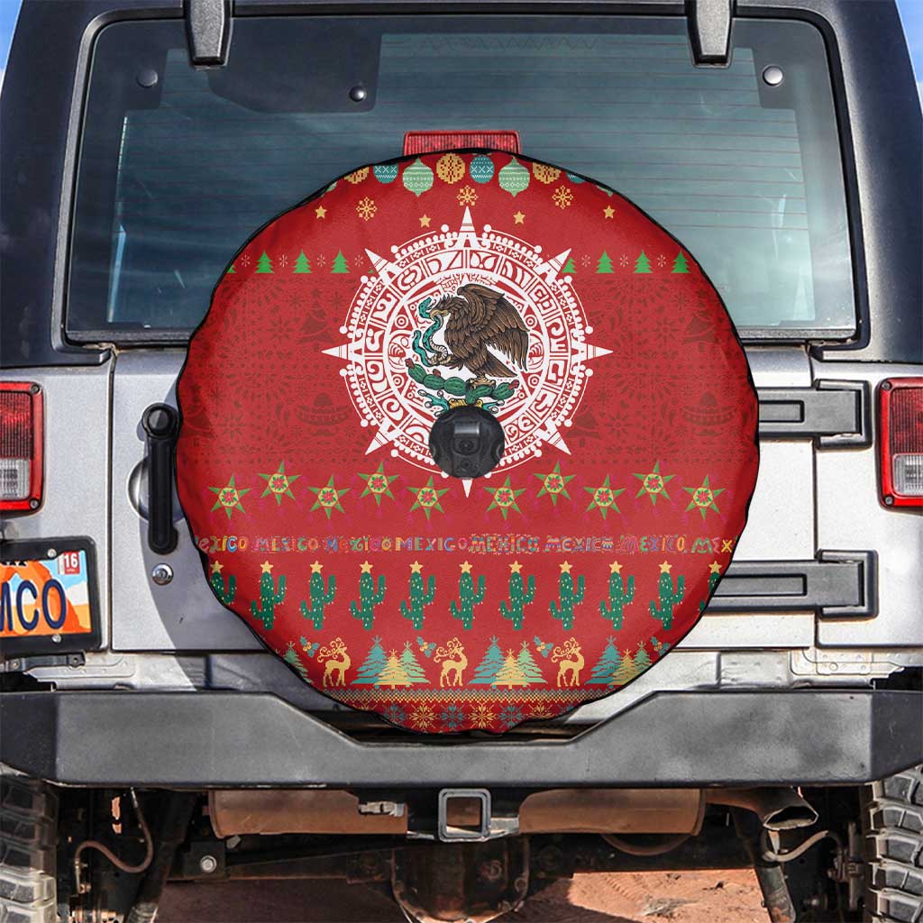 Mexico Merry Christmas Spare Tire Cover Mexican Cultural Emblem Xmas Style - Wonder Print Shop