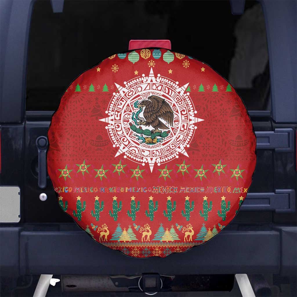 Mexico Merry Christmas Spare Tire Cover Mexican Cultural Emblem Xmas Style - Wonder Print Shop