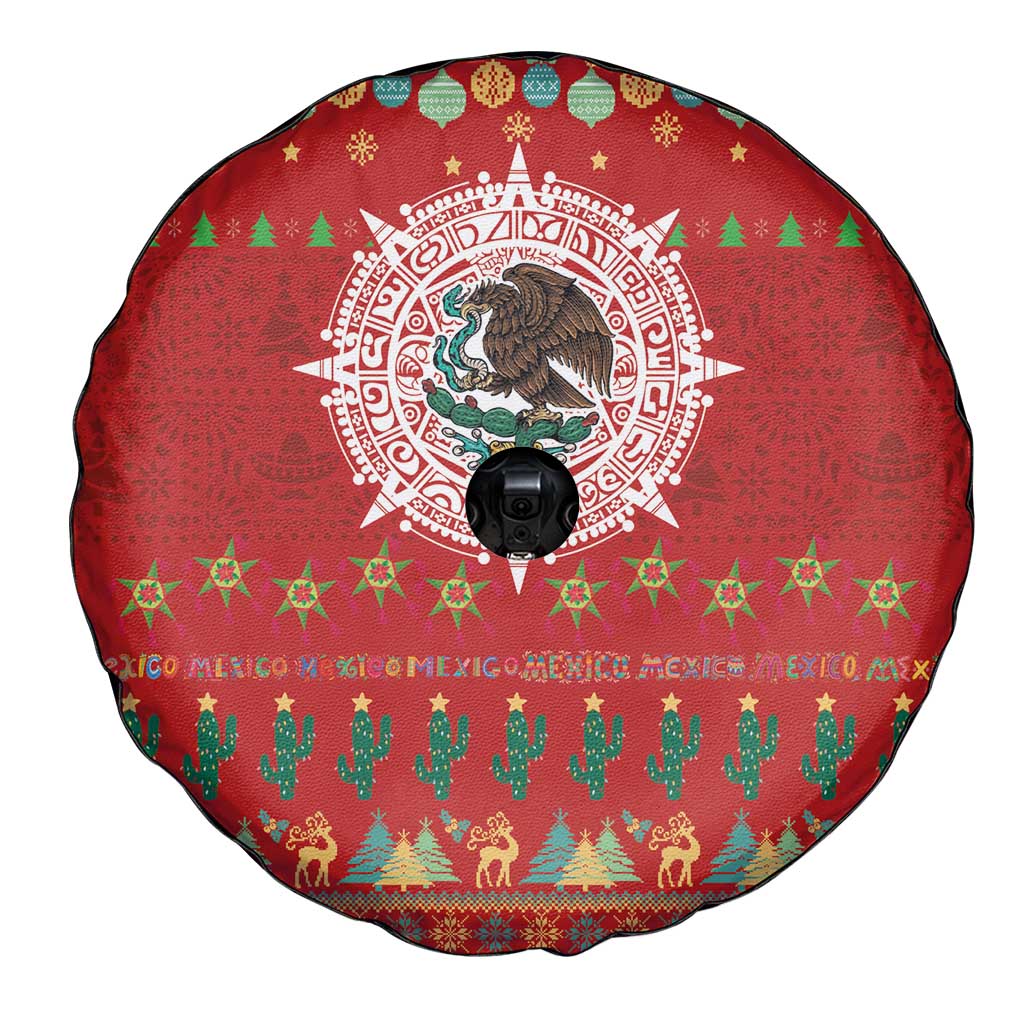 Mexico Merry Christmas Spare Tire Cover Mexican Cultural Emblem Xmas Style - Wonder Print Shop