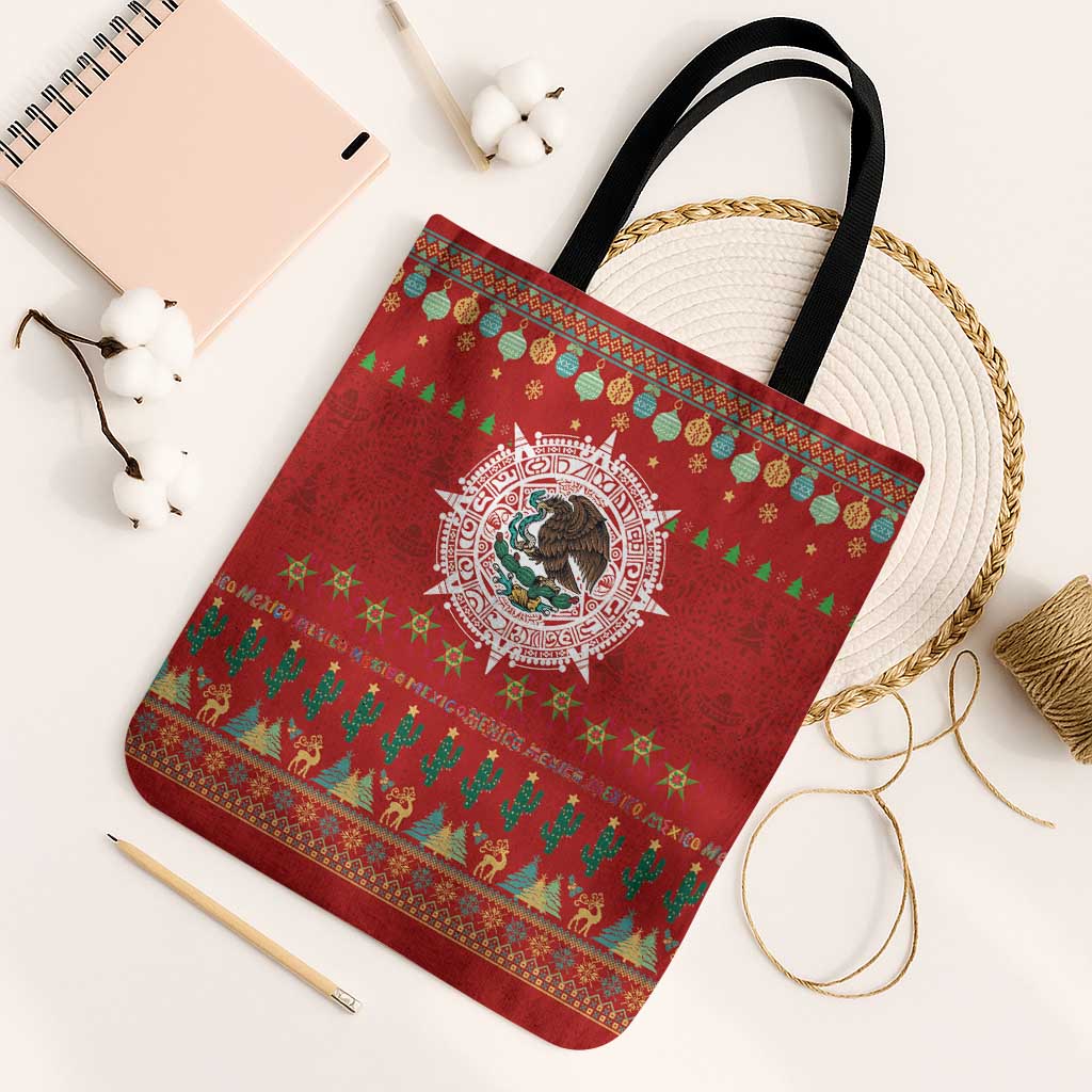 Mexico Merry Christmas Tote Bag Mexican Cultural Emblem Xmas Style - Wonder Print Shop