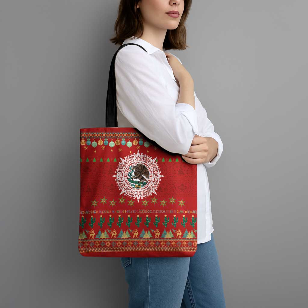 Mexico Merry Christmas Tote Bag Mexican Cultural Emblem Xmas Style - Wonder Print Shop