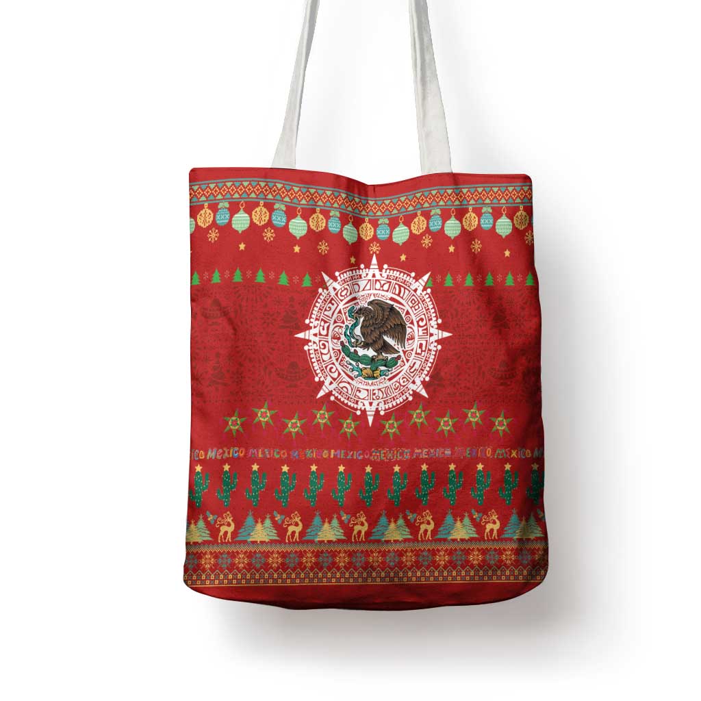 Mexico Merry Christmas Tote Bag Mexican Cultural Emblem Xmas Style - Wonder Print Shop