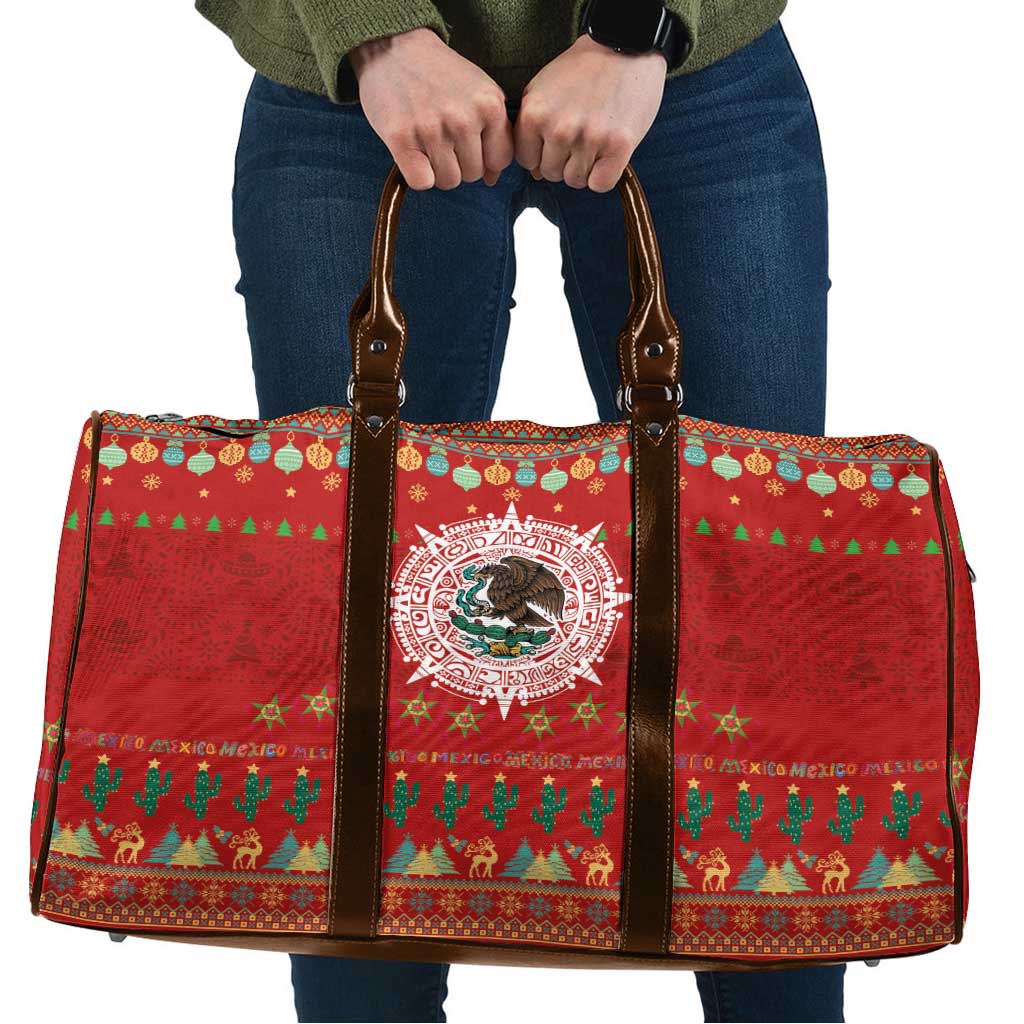 Mexico Merry Christmas Travel Bag Mexican Cultural Emblem Xmas Style - Wonder Print Shop