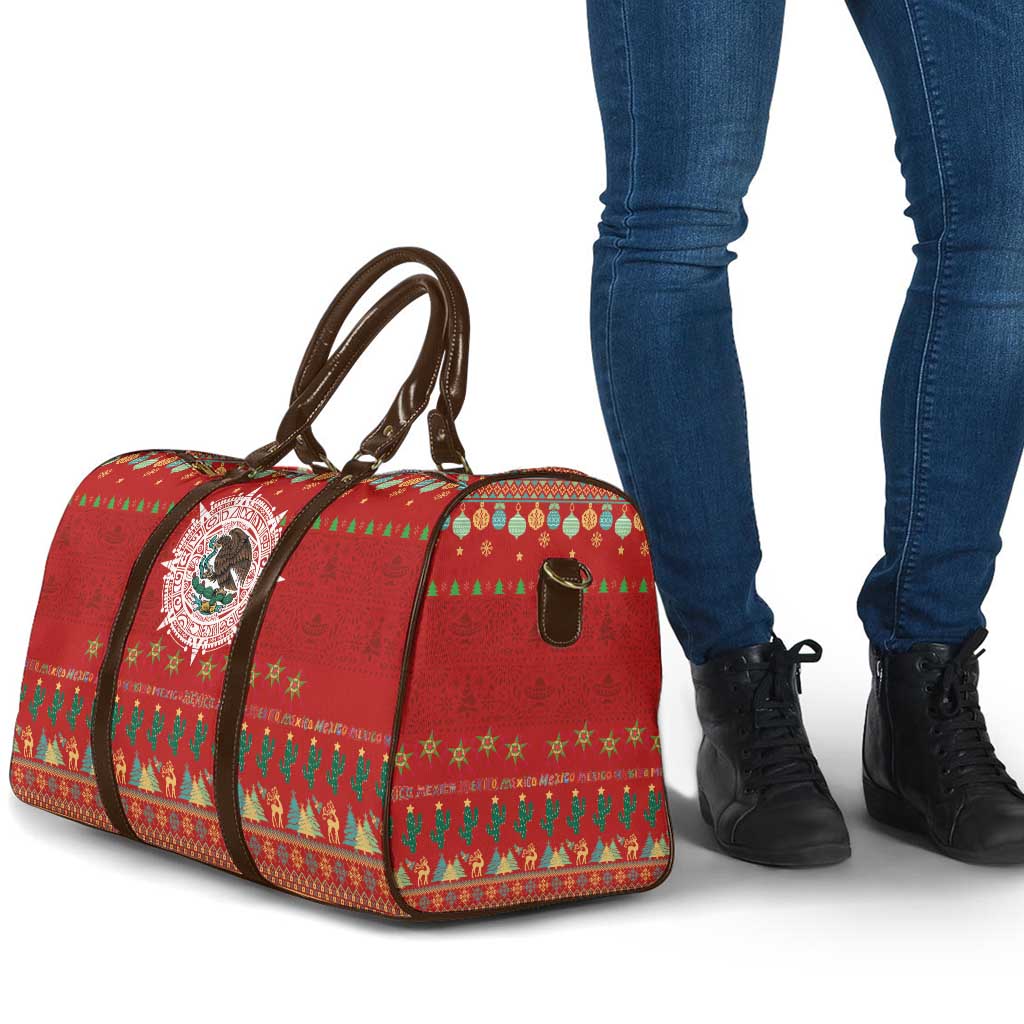 Mexico Merry Christmas Travel Bag Mexican Cultural Emblem Xmas Style - Wonder Print Shop
