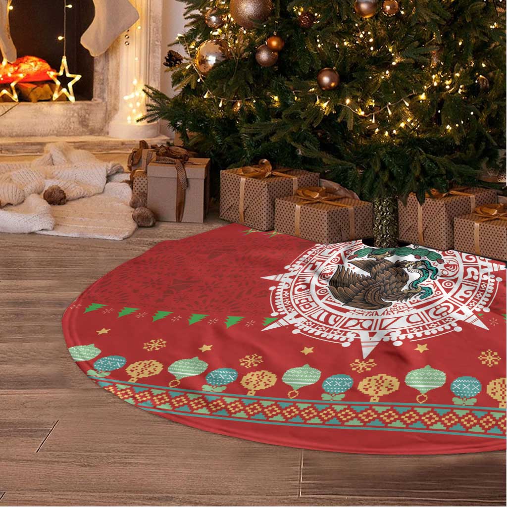 Mexico Merry Christmas Tree Skirt Mexican Cultural Emblem Xmas Style - Wonder Print Shop