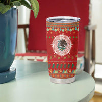 Mexico Merry Christmas Tumbler Cup Mexican Cultural Emblem Xmas Style - Wonder Print Shop