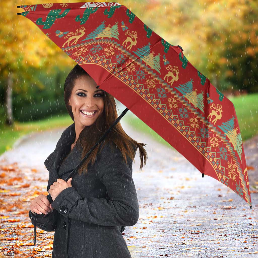 Mexico Merry Christmas Umbrella Mexican Cultural Emblem Xmas Style - Wonder Print Shop