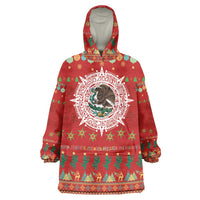 Mexico Merry Christmas Wearable Blanket Hoodie Mexican Cultural Emblem Xmas Style - Wonder Print Shop