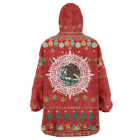 Mexico Merry Christmas Wearable Blanket Hoodie Mexican Cultural Emblem Xmas Style - Wonder Print Shop