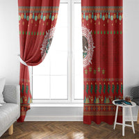 Mexico Merry Christmas Window Curtain Mexican Cultural Emblem Xmas Style - Wonder Print Shop