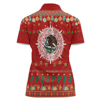 Mexico Merry Christmas Women Polo Shirt Mexican Cultural Emblem Xmas Style - Wonder Print Shop