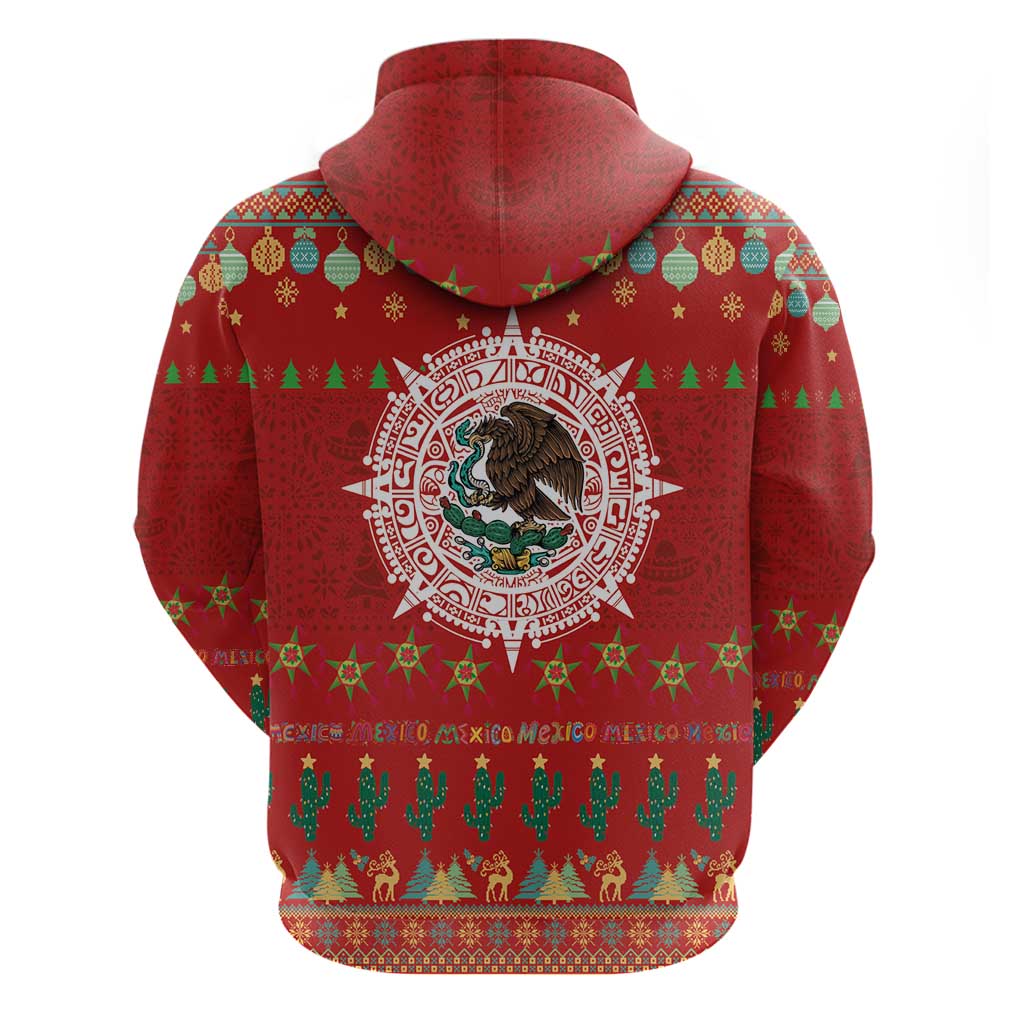 Mexico Merry Christmas Zip Hoodie Mexican Cultural Emblem Xmas Style - Wonder Print Shop