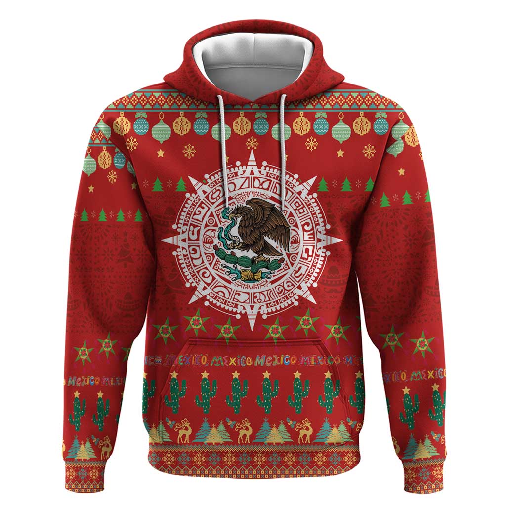 Mexico Merry Christmas Zip Hoodie Mexican Cultural Emblem Xmas Style - Wonder Print Shop