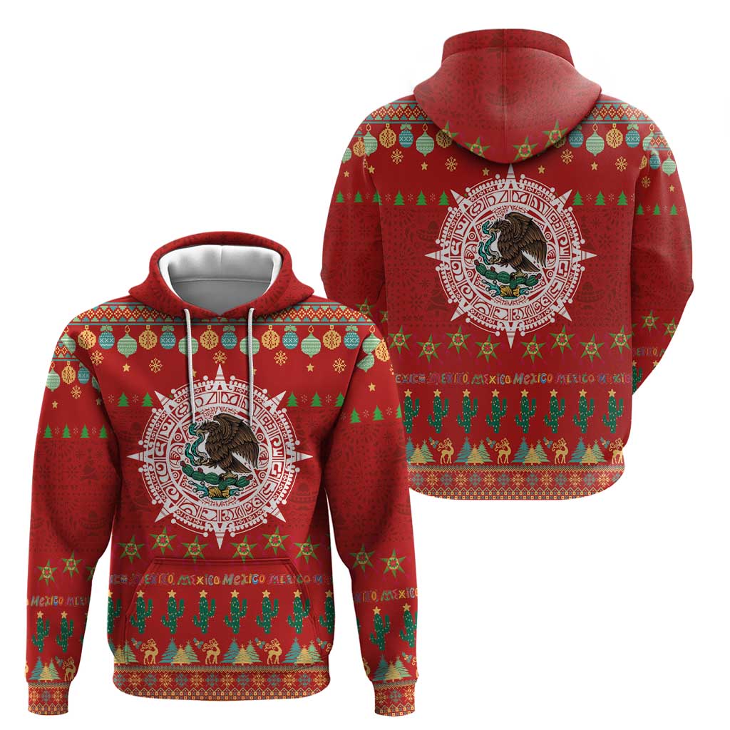 Mexico Merry Christmas Zip Hoodie Mexican Cultural Emblem Xmas Style - Wonder Print Shop