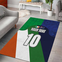 Custom Ireland and Australia Area Rug Shamrocks and Aboriginal Art