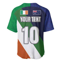 Custom Ireland and Australia Baseball Jersey Shamrocks and Aboriginal Art