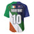 Custom Ireland and Australia Baseball Jersey Shamrocks and Aboriginal Art