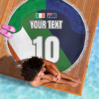 Custom Ireland and Australia Beach Blanket Shamrocks and Aboriginal Art