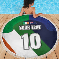 Custom Ireland and Australia Beach Blanket Shamrocks and Aboriginal Art