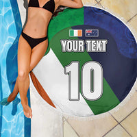 Custom Ireland and Australia Beach Blanket Shamrocks and Aboriginal Art