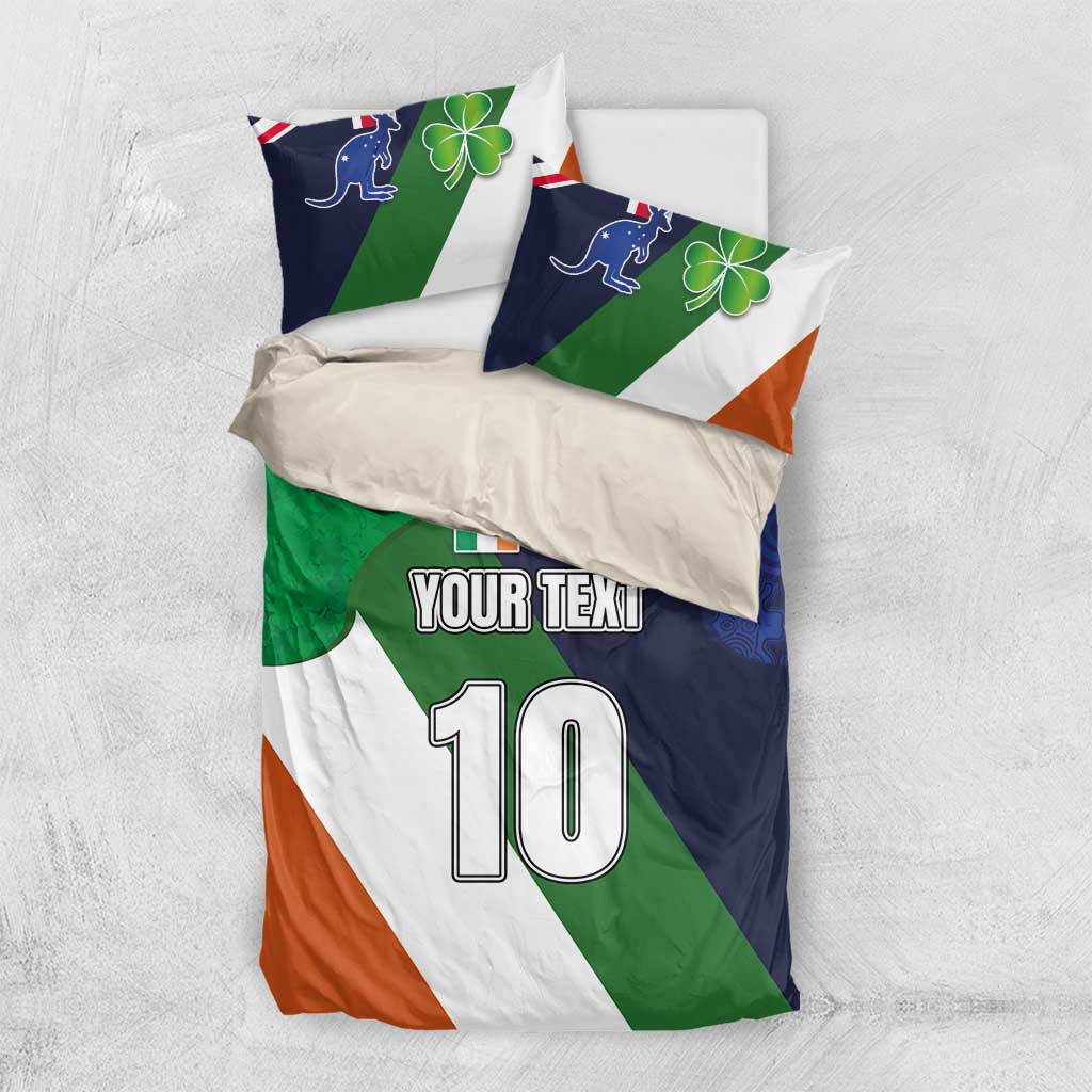 Custom Ireland and Australia Bedding Set Shamrocks and Aboriginal Art