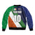 Custom Ireland and Australia Bomber Jacket Shamrocks and Aboriginal Art
