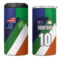 Custom Ireland and Australia 4 in 1 Can Cooler Tumbler Shamrocks and Aboriginal Art