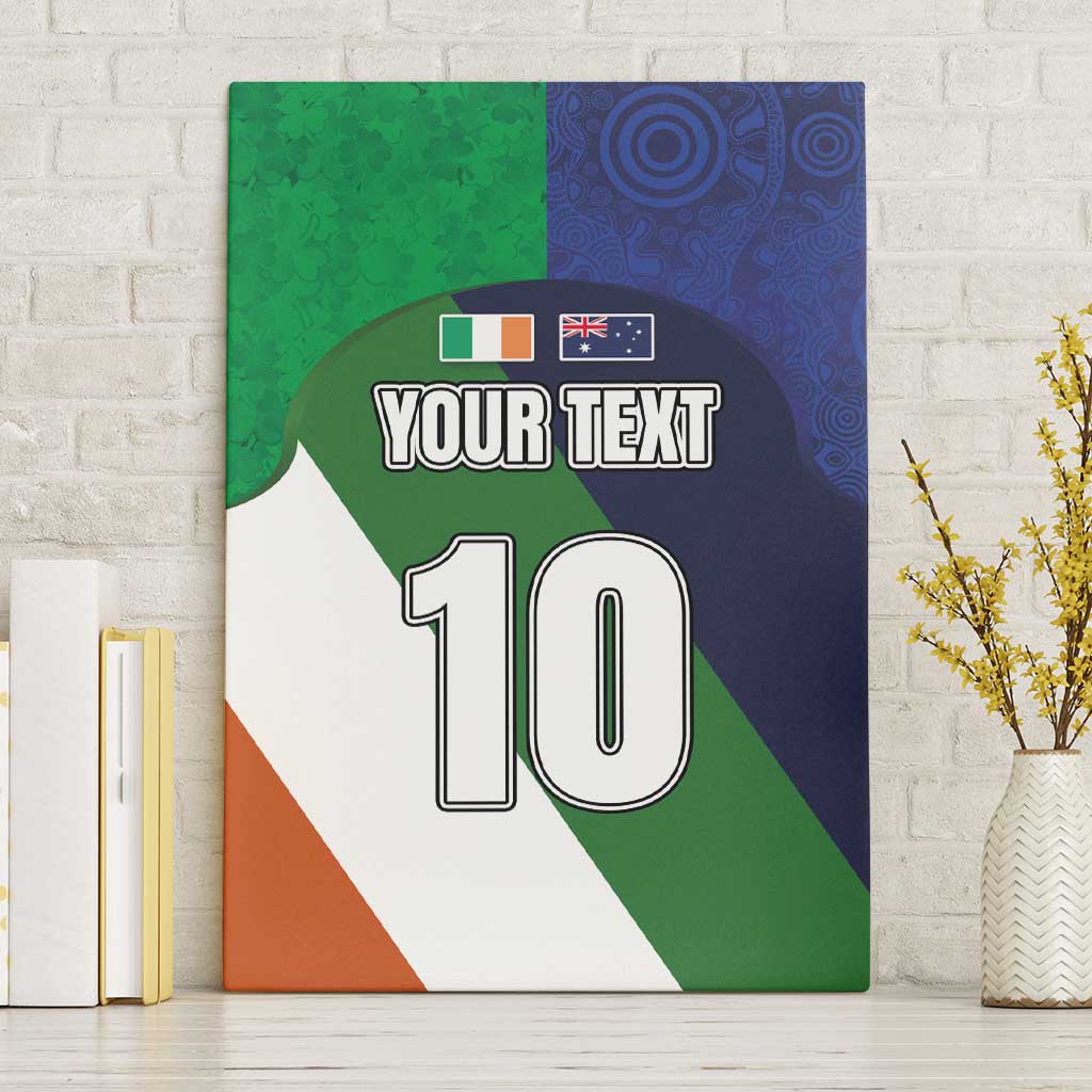 Custom Ireland and Australia Canvas Wall Art Shamrocks and Aboriginal Art