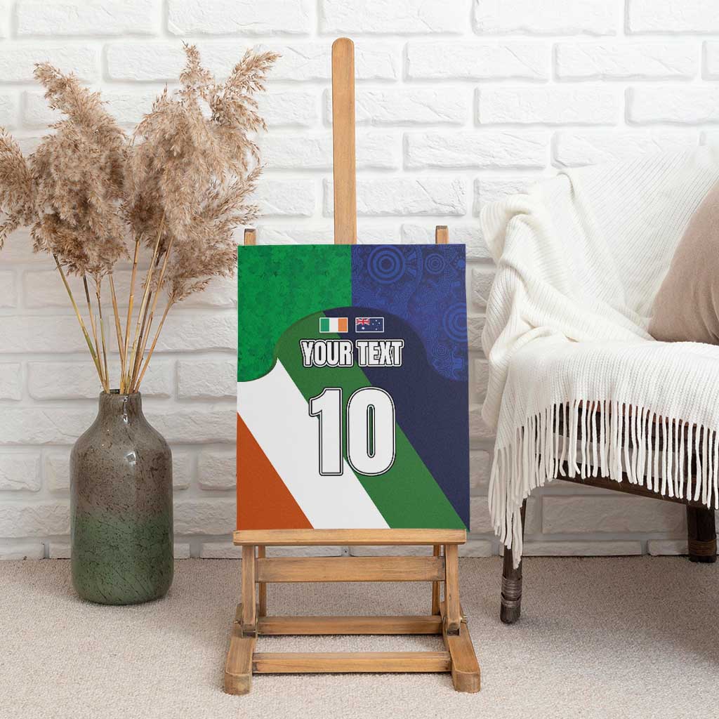 Custom Ireland and Australia Canvas Wall Art Shamrocks and Aboriginal Art