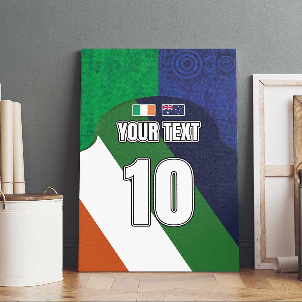 Custom Ireland and Australia Canvas Wall Art Shamrocks and Aboriginal Art