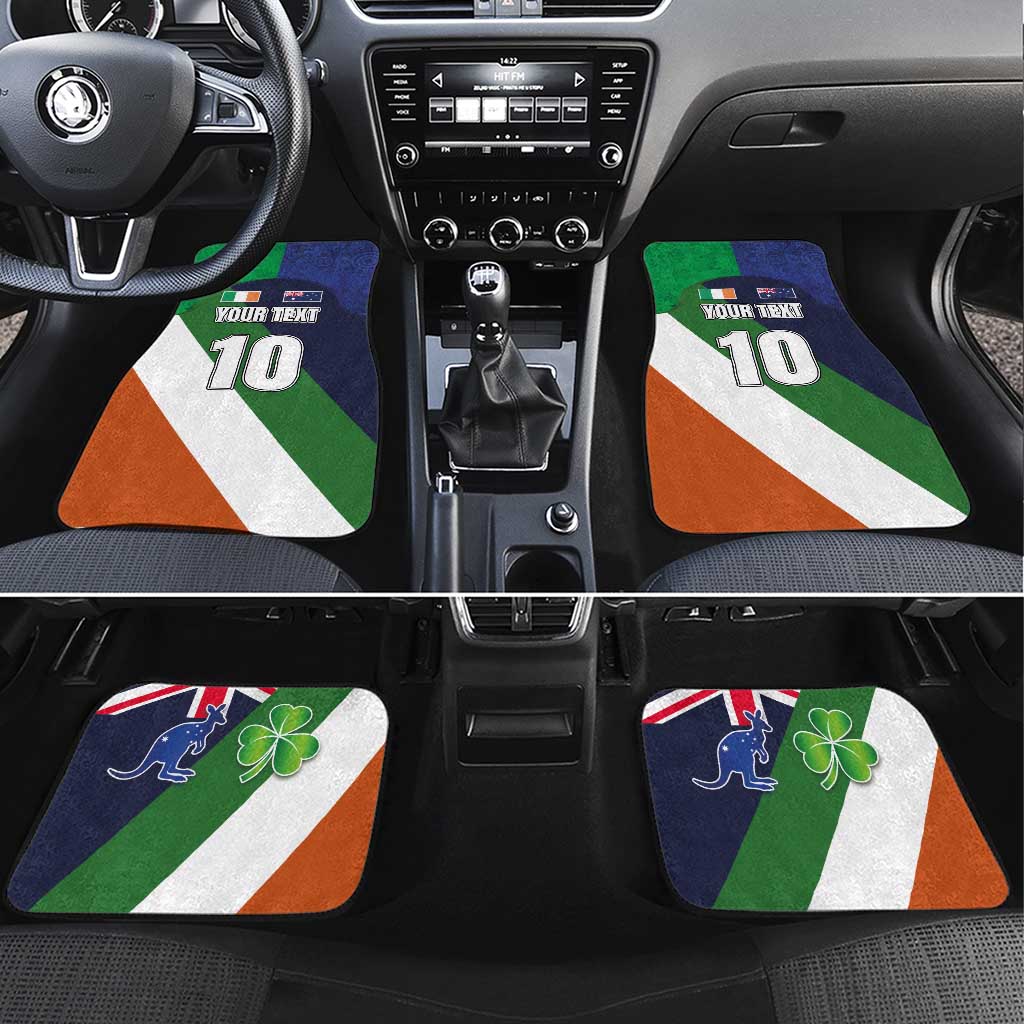 Custom Ireland and Australia Car Mats Shamrocks and Aboriginal Art