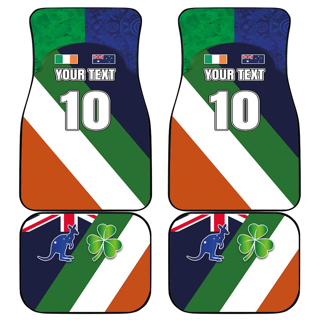 Custom Ireland and Australia Car Mats Shamrocks and Aboriginal Art