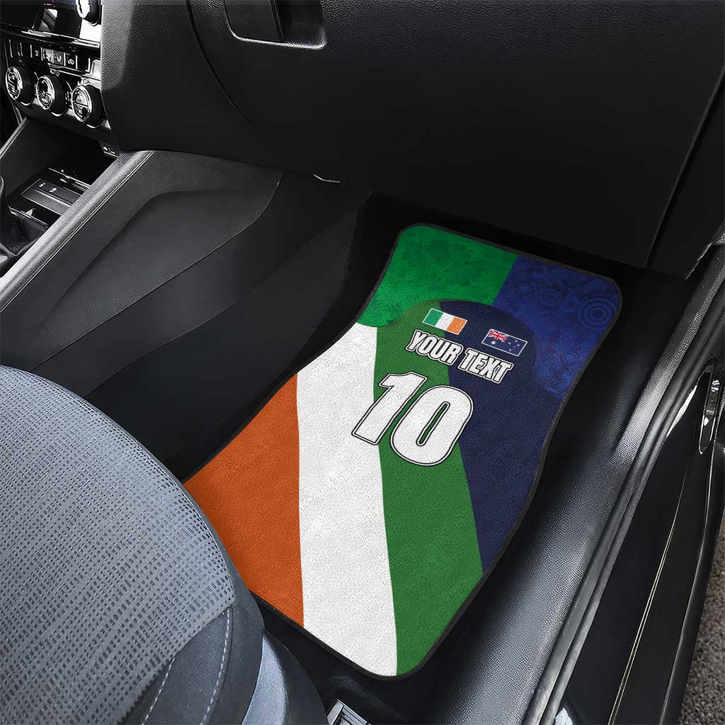 Custom Ireland and Australia Car Mats Shamrocks and Aboriginal Art