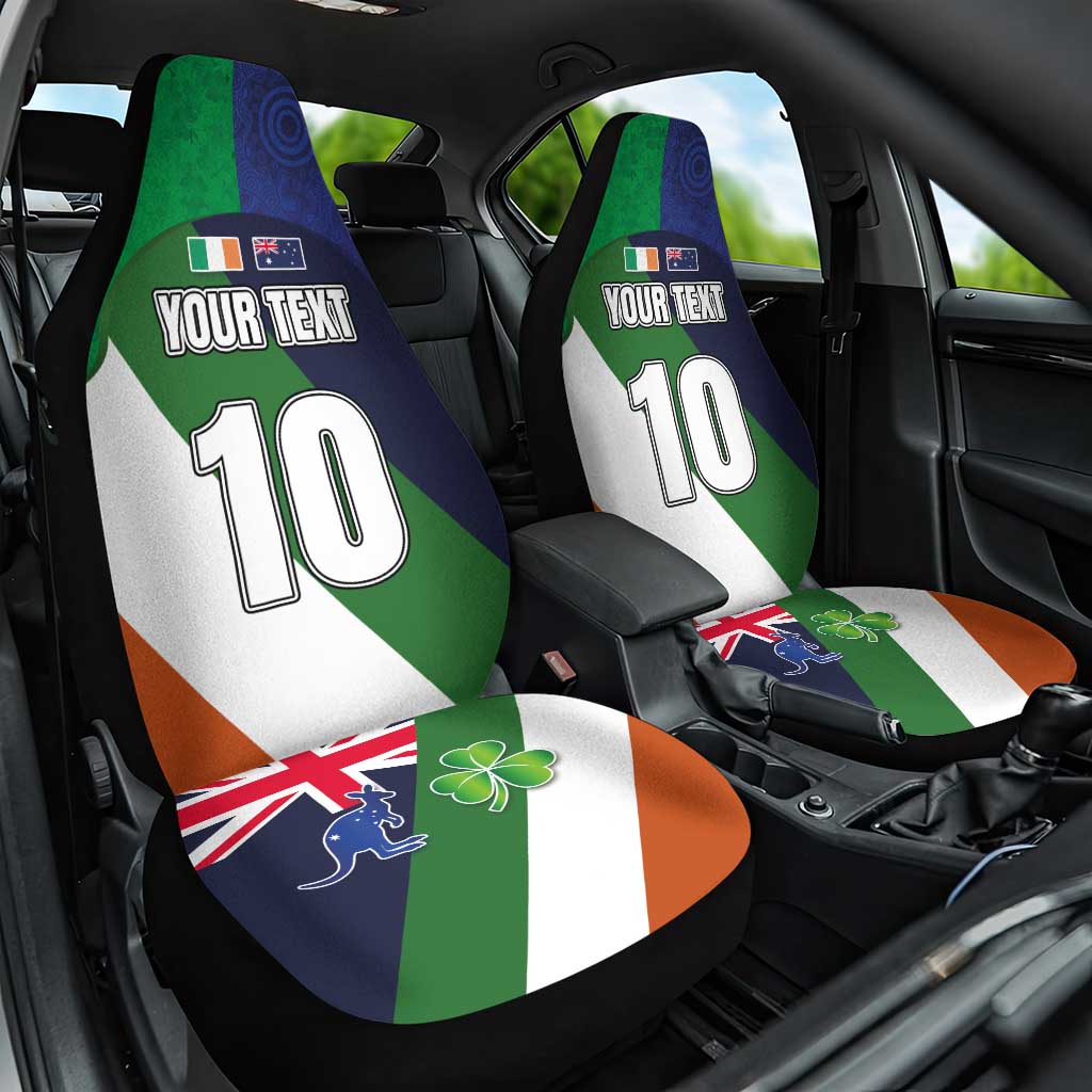 Custom Ireland and Australia Car Seat Cover Shamrocks and Aboriginal Art