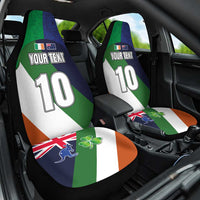 Custom Ireland and Australia Car Seat Cover Shamrocks and Aboriginal Art