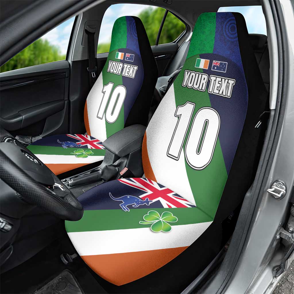 Custom Ireland and Australia Car Seat Cover Shamrocks and Aboriginal Art