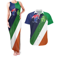 Custom Ireland and Australia Couples Matching Tank Maxi Dress and Hawaiian Shirt Shamrocks and Aboriginal Art