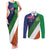 Custom Ireland and Australia Couples Matching Tank Maxi Dress and Long Sleeve Button Shirt Shamrocks and Aboriginal Art