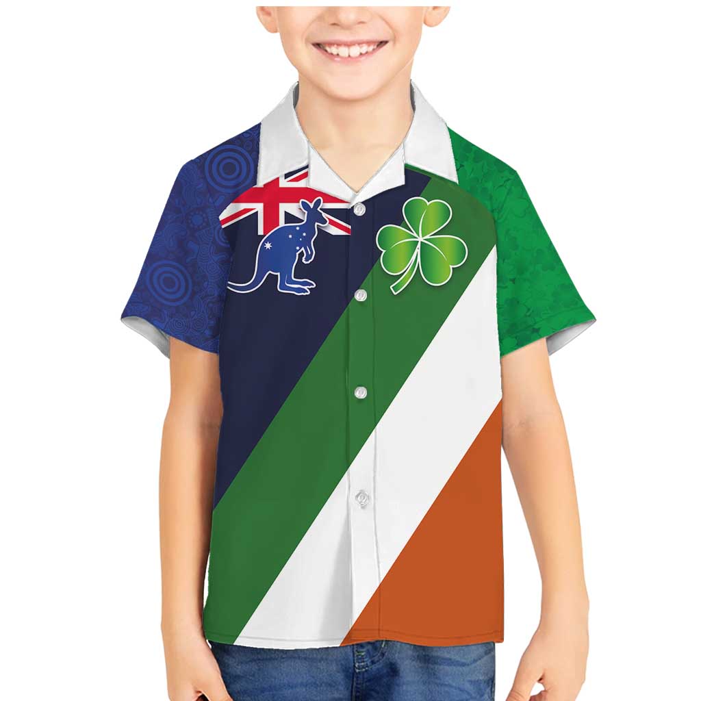 Custom Ireland and Australia Family Matching Mermaid Dress and Hawaiian Shirt Shamrocks and Aboriginal Art