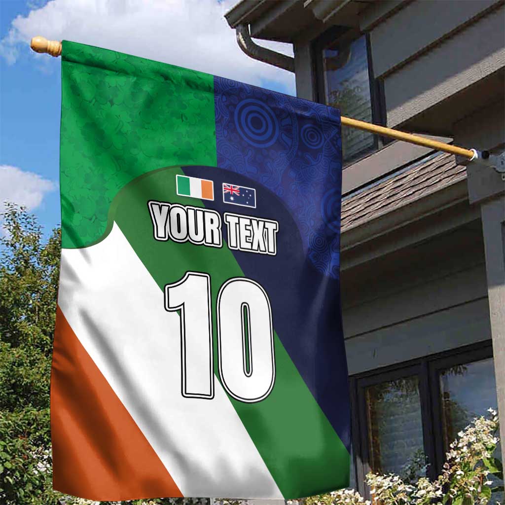 Custom Ireland and Australia Garden Flag Shamrocks and Aboriginal Art